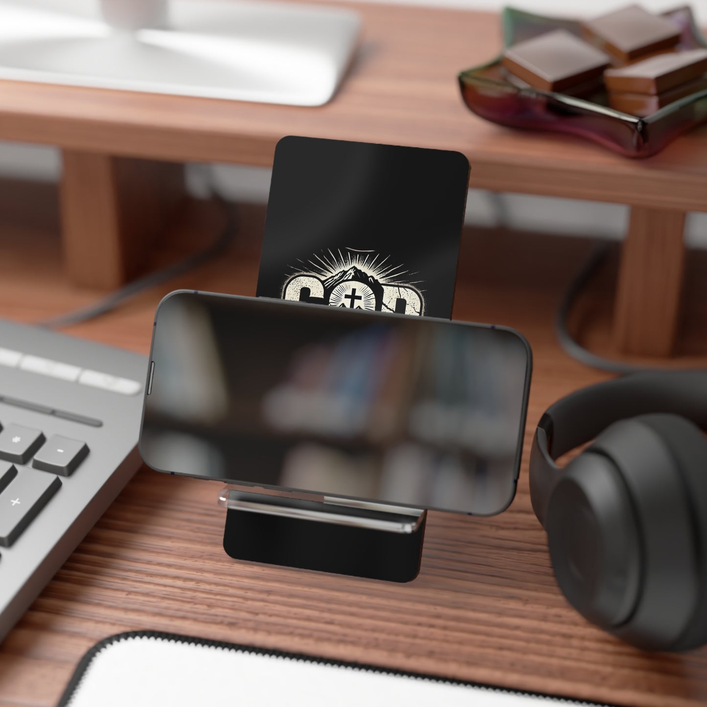 Inspirational Smartphone Stand - "God is My Rock"